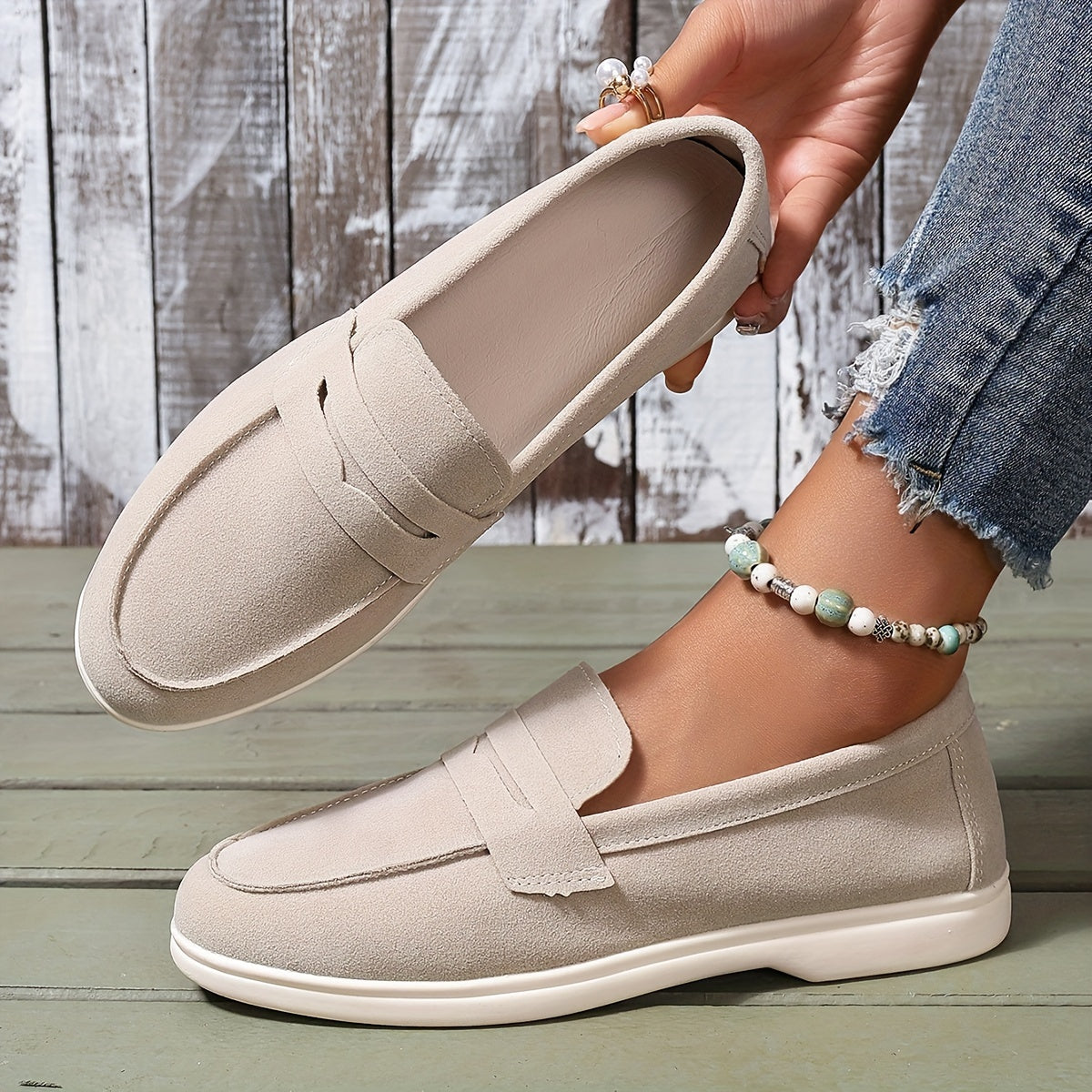 Beige comfort loafers - Elegant Lena