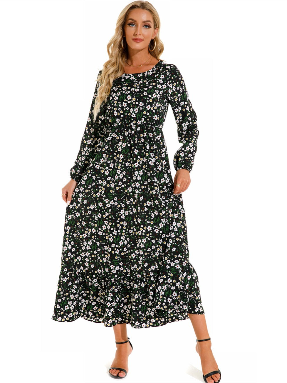 Boho Ruches Jurk Met Bloemenprint