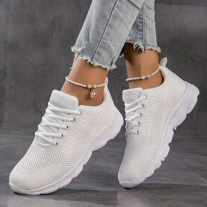 Witte ademende antislip sneakers - Lara