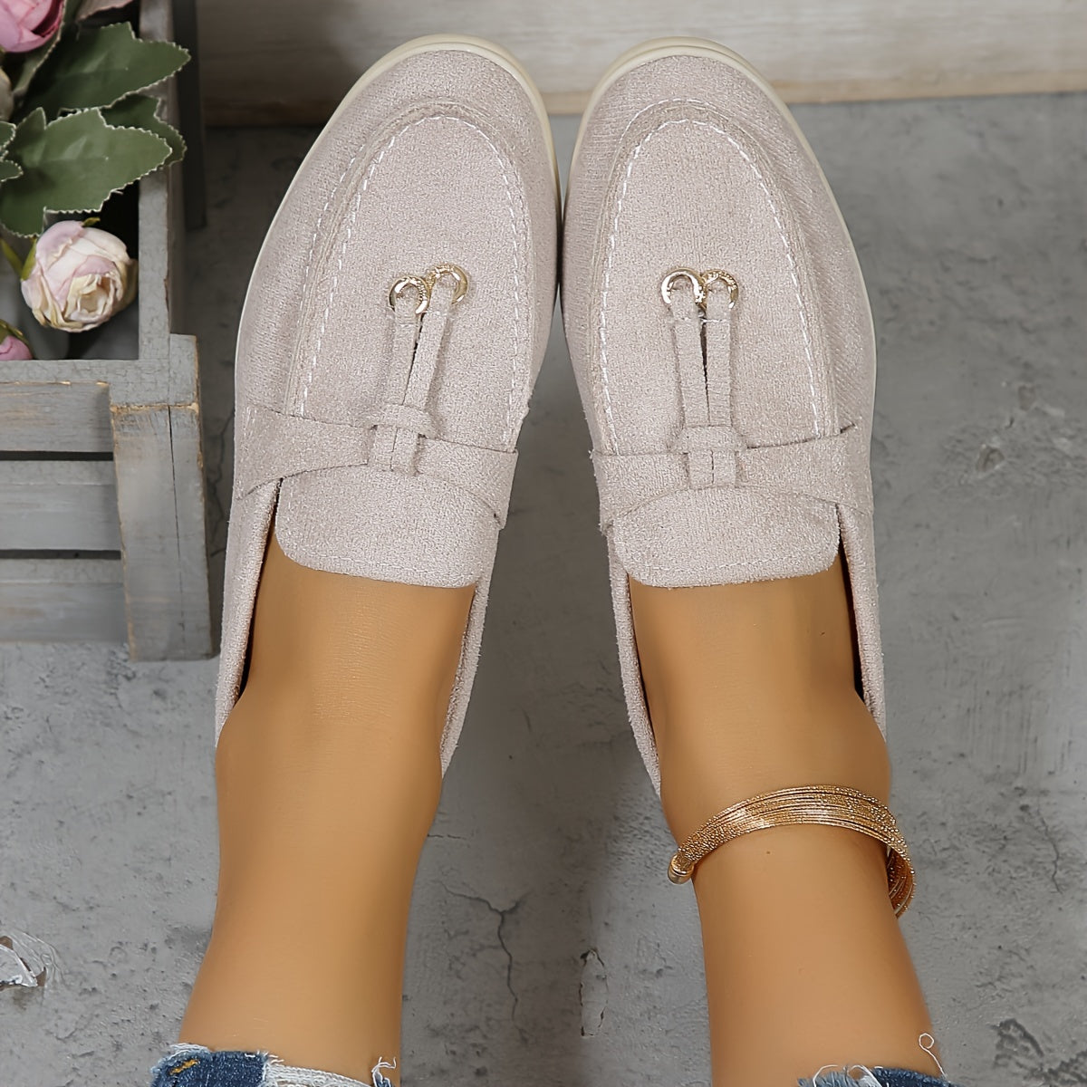 Elegante beige loafers - Anna