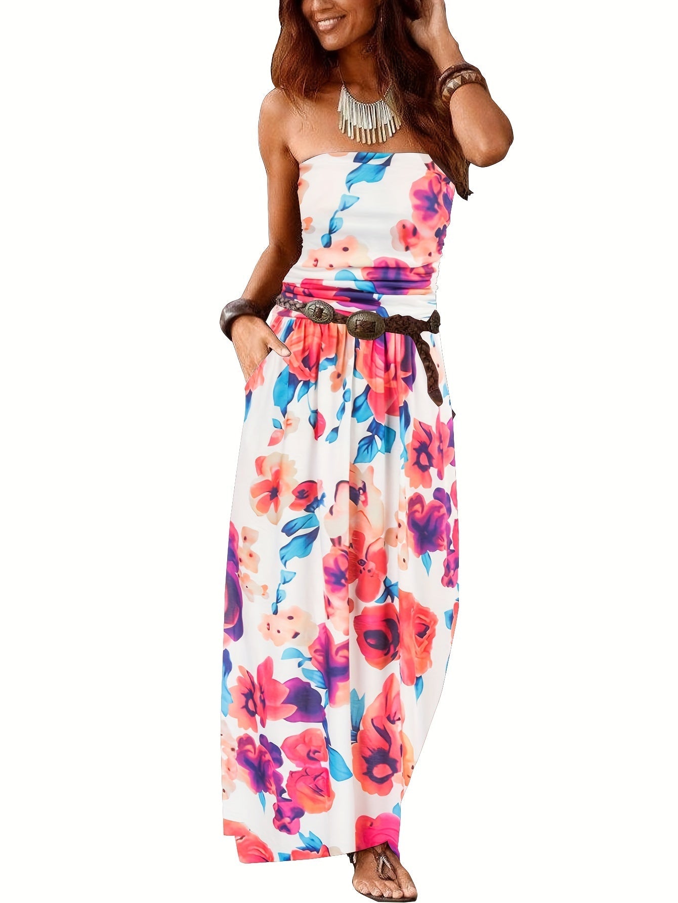 Zwarte maxi jurk met bandeau - Lara