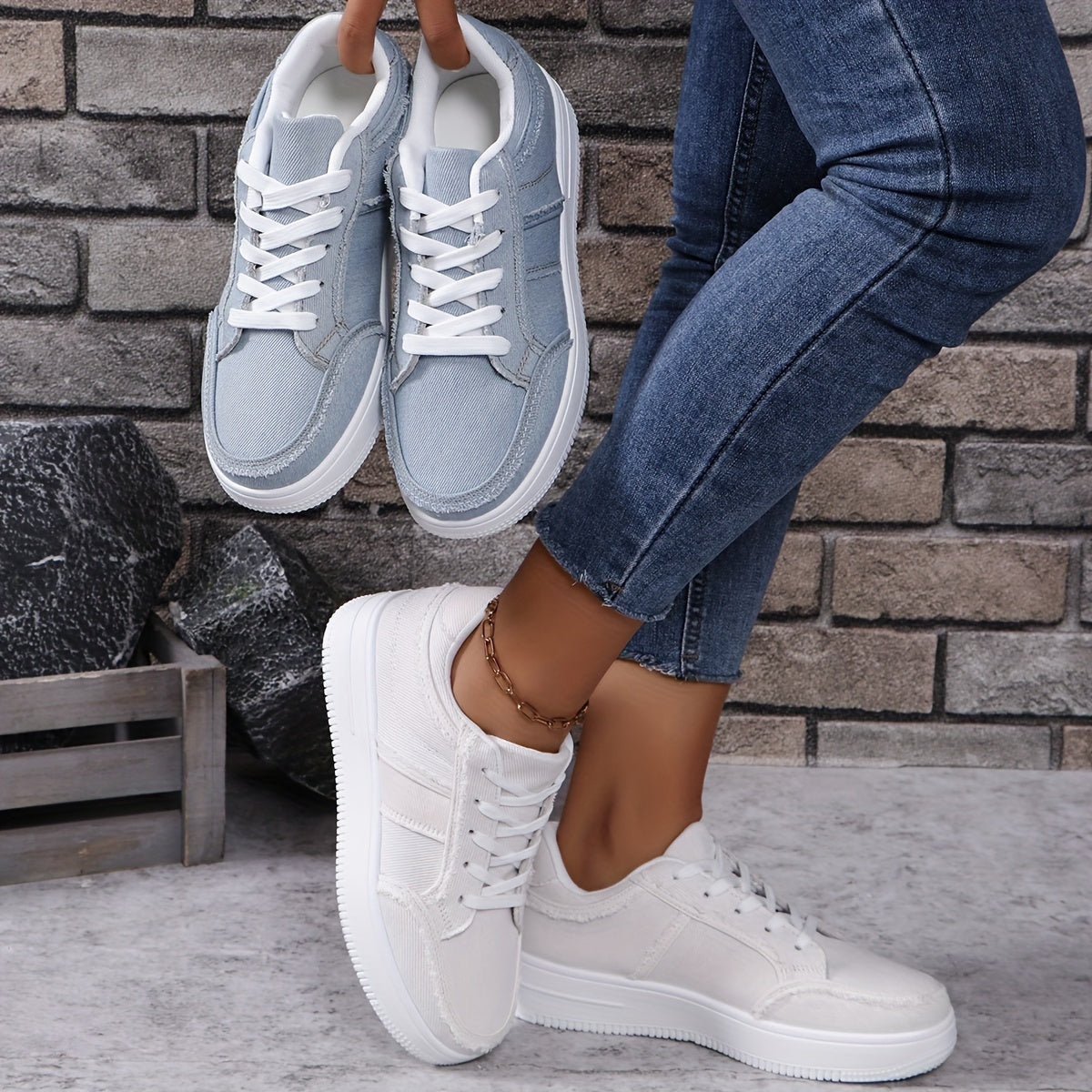 Blauwe casual sneakers - Clara