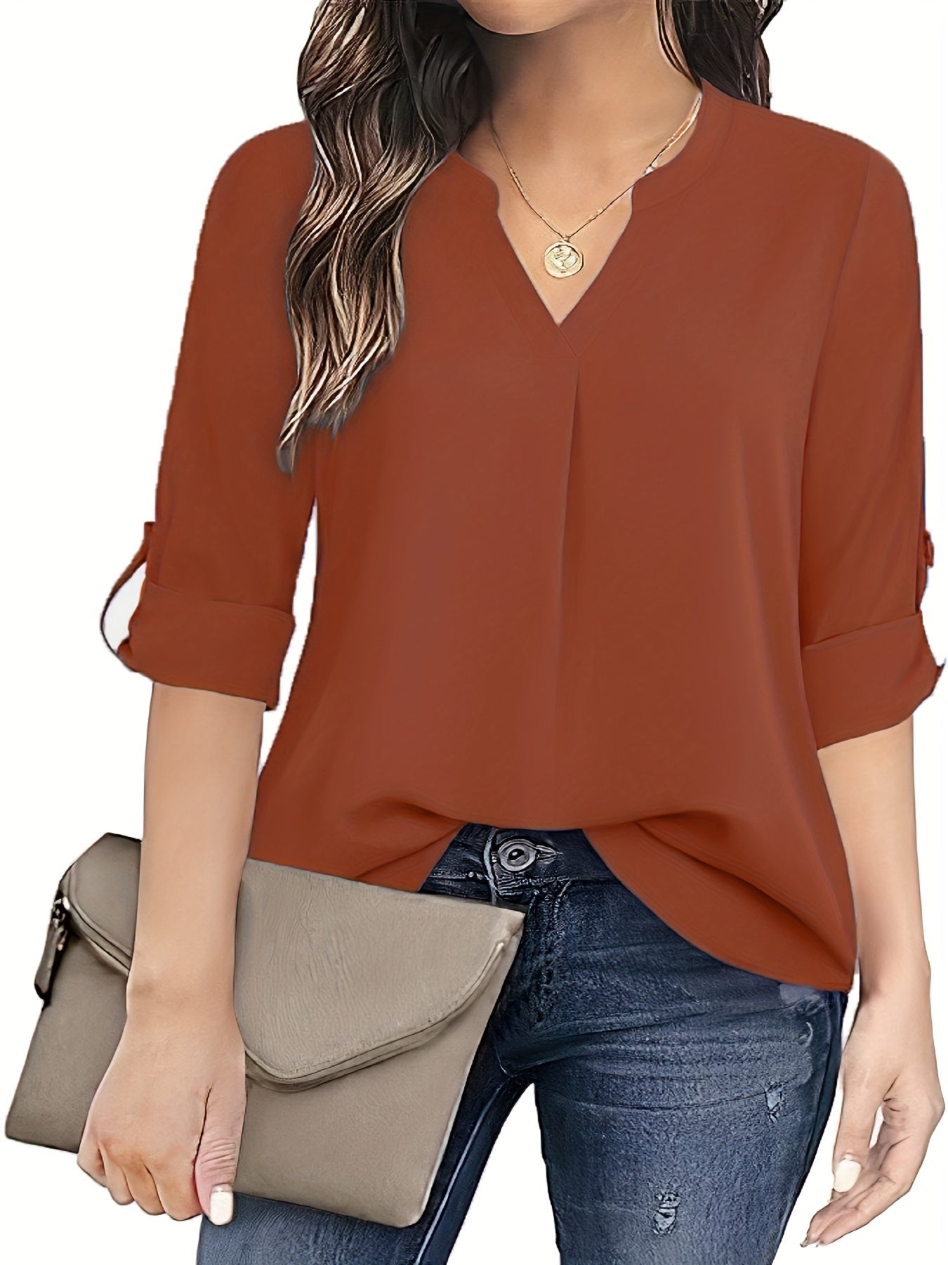 Wijnrood blouse shirt - Clara