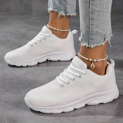 Witte ademende antislip sneakers - Lara