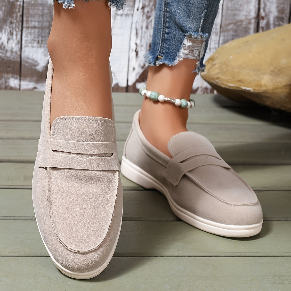 Beige comfort loafers - Elegant Lena