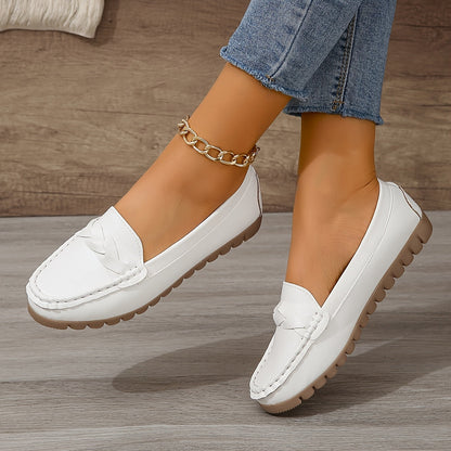 Comfortabele witte loafers - Zachte zool