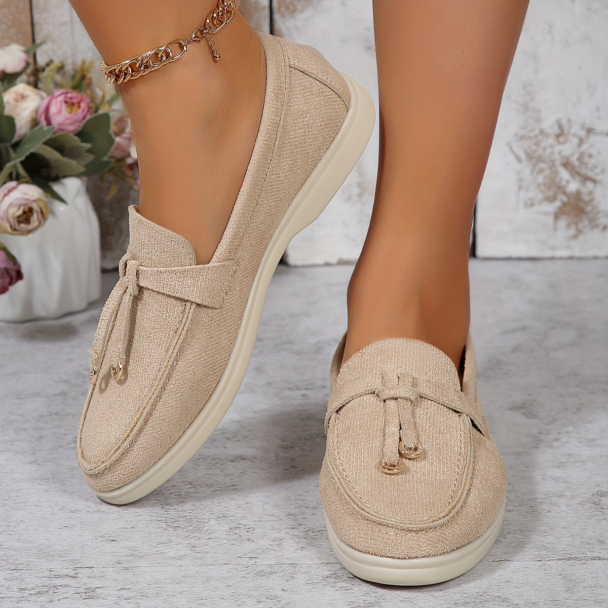 Elegante beige loafers - Anna