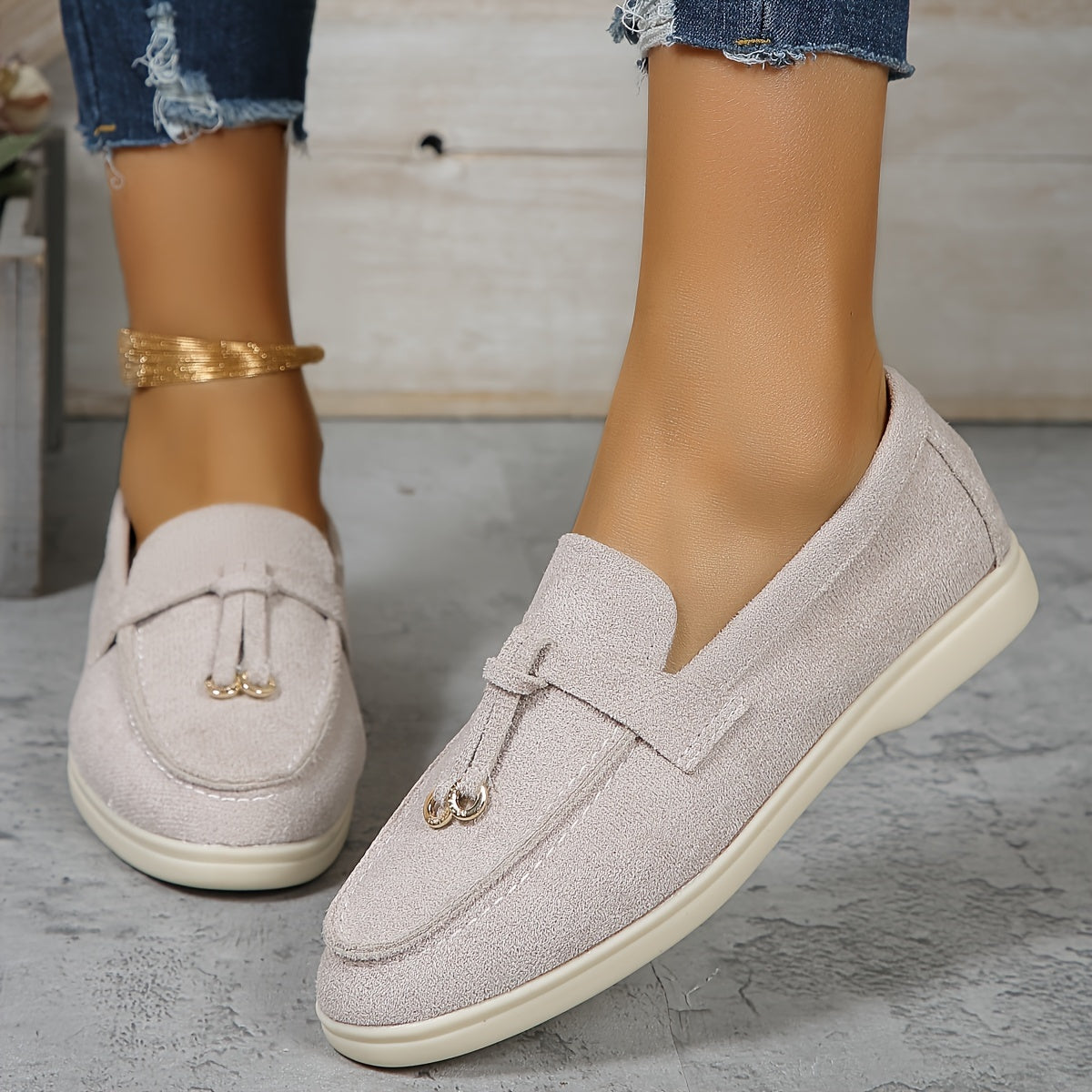 Elegante beige loafers - Anna