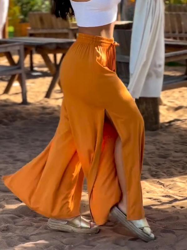 Oranje Casual Lichtgewicht Lange Broek - Zara