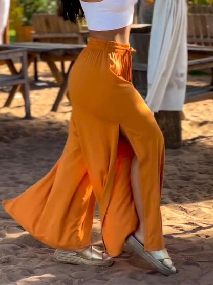 Oranje Casual Lichtgewicht Lange Broek - Zara