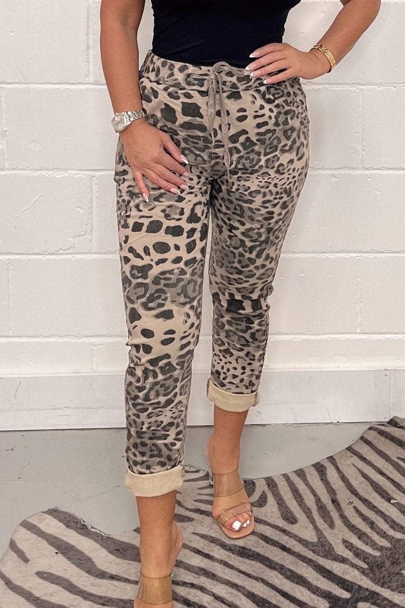 Camouflage Print Casual Broek - Jade