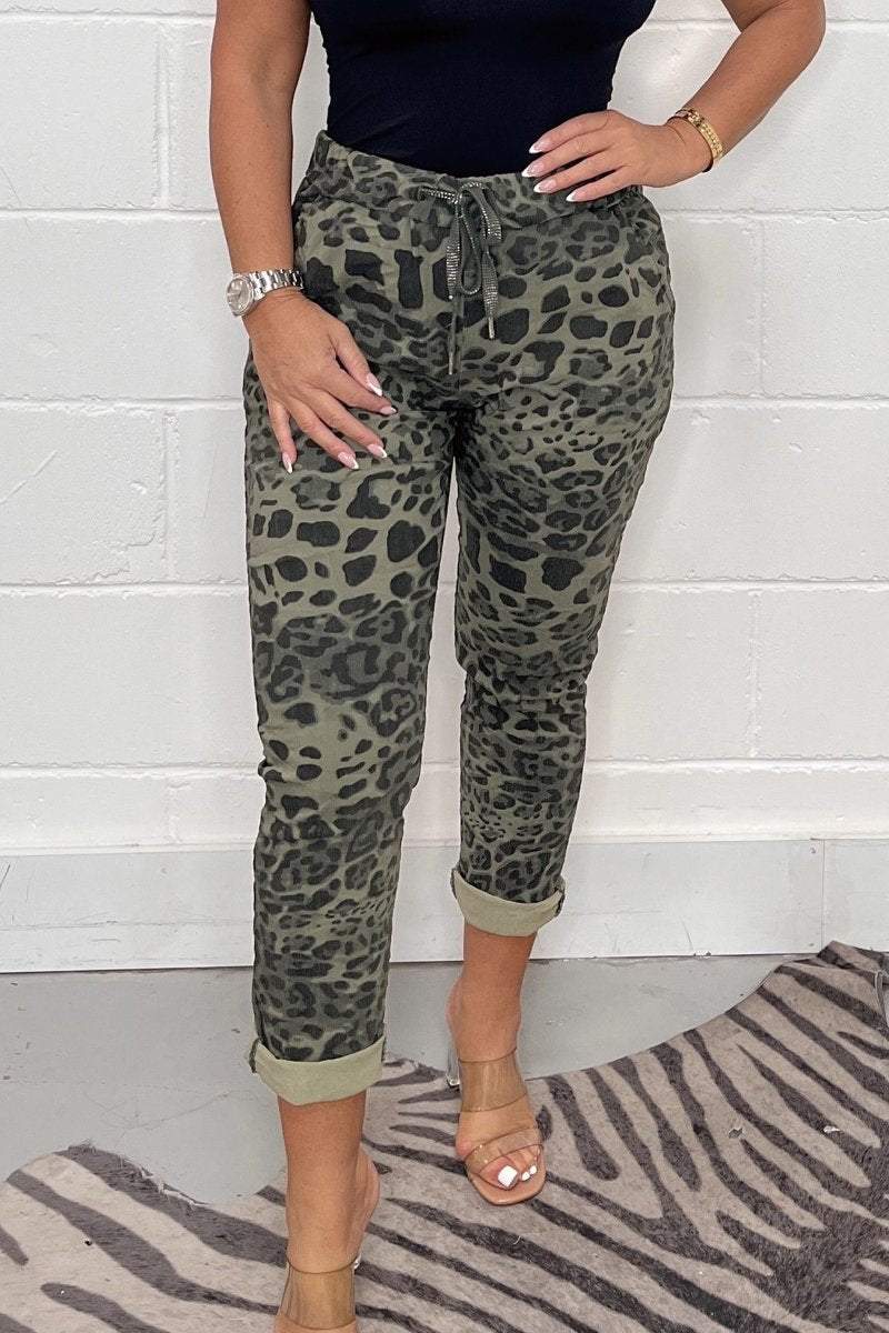 Camouflage Print Casual Broek - Jade