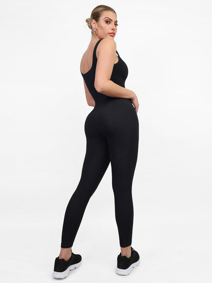 Naadloze One-Piece Sport Jumpsuit of Romper met vierkante hals