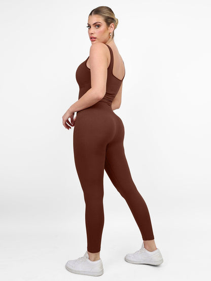 Naadloze One-Piece Sport Jumpsuit of Romper met vierkante hals