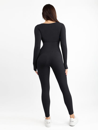 Naadloze One-Piece Sport Jumpsuit of Romper met vierkante hals