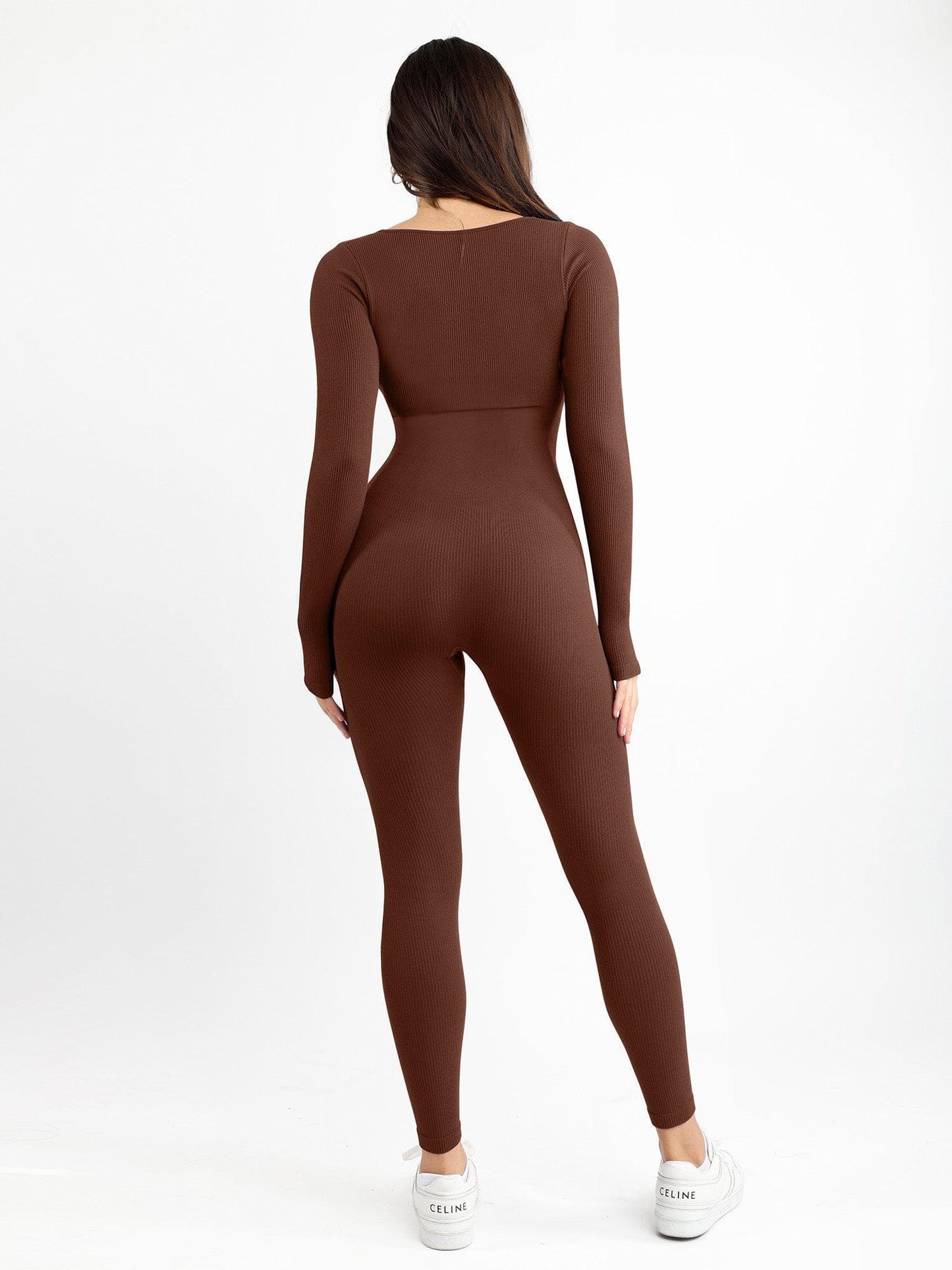 Naadloze One-Piece Sport Jumpsuit of Romper met vierkante hals