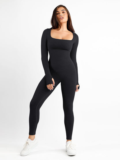 Naadloze One-Piece Sport Jumpsuit of Romper met vierkante hals