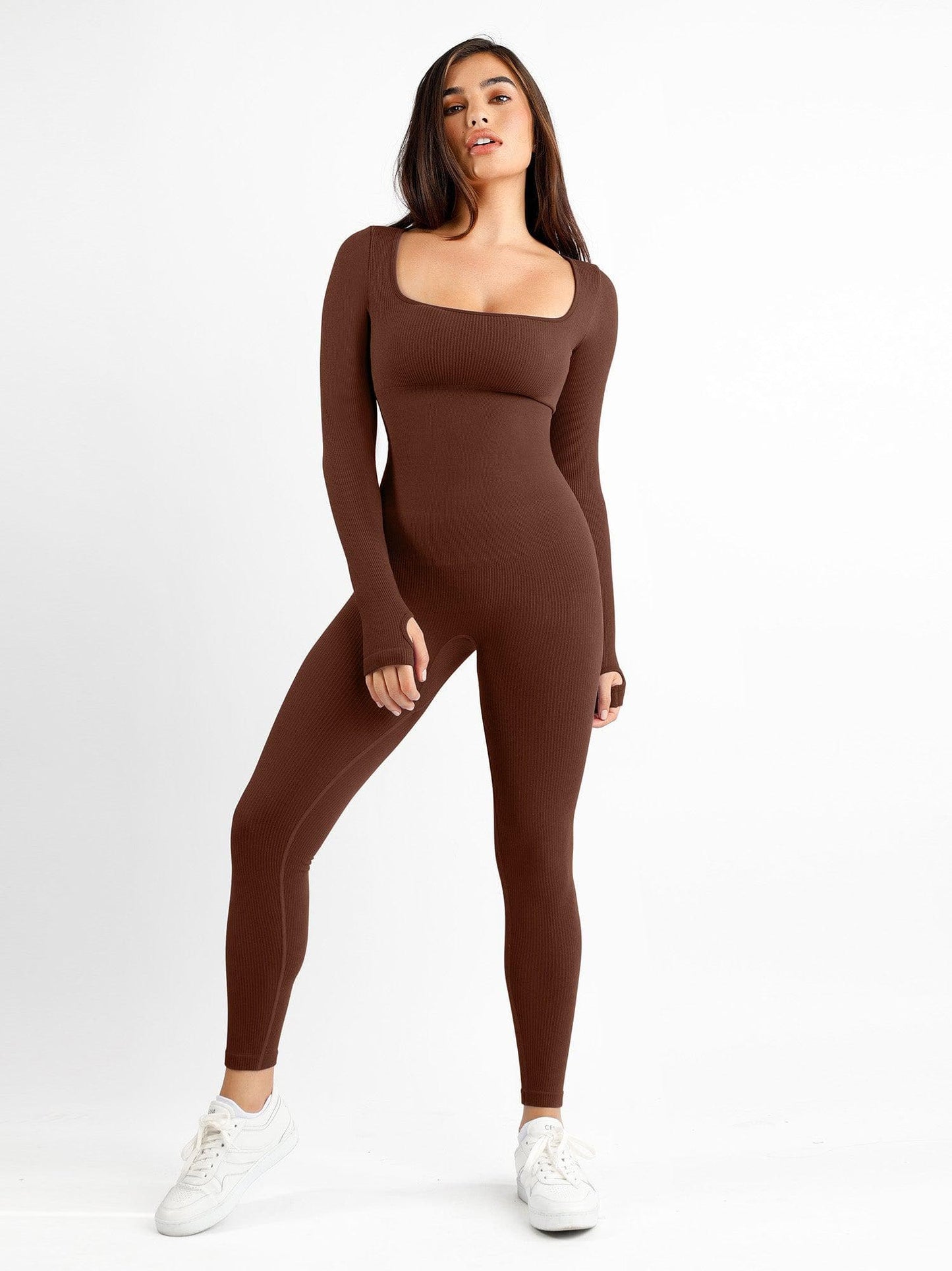 Naadloze One-Piece Sport Jumpsuit of Romper met vierkante hals